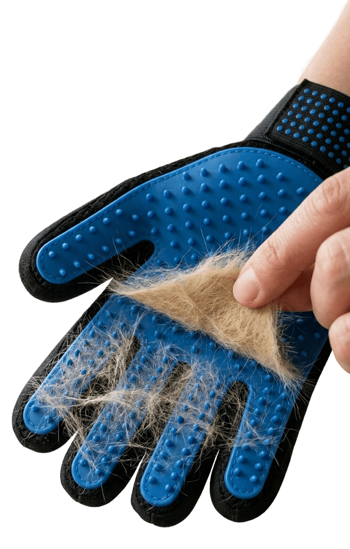 Peel hair from glove